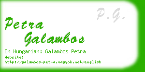 petra galambos business card